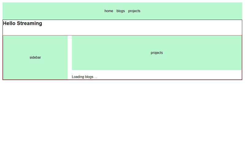 Other page sections are hydrated before the blog section