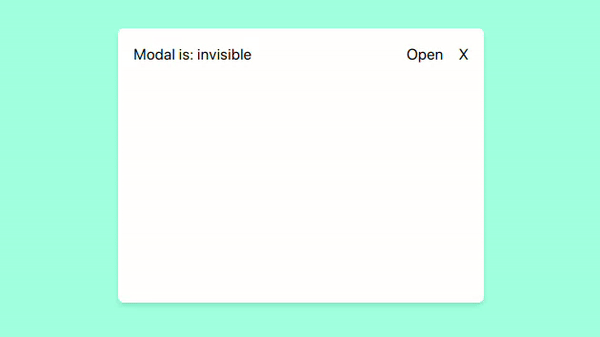 React modal example showing useState updates